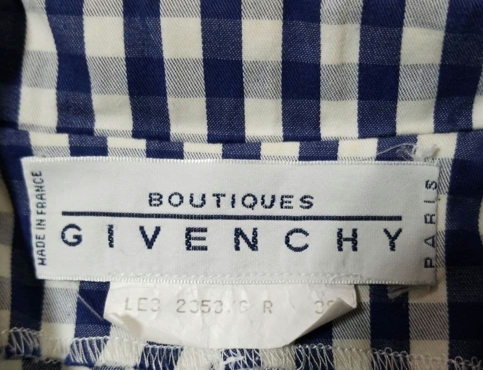 希少GIVENCHY/ジバンシーギンガムチェックロングワンピース