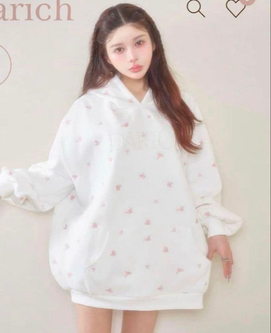 Darich ダーリッチ フラワーエンブロイダリービッグフーディ