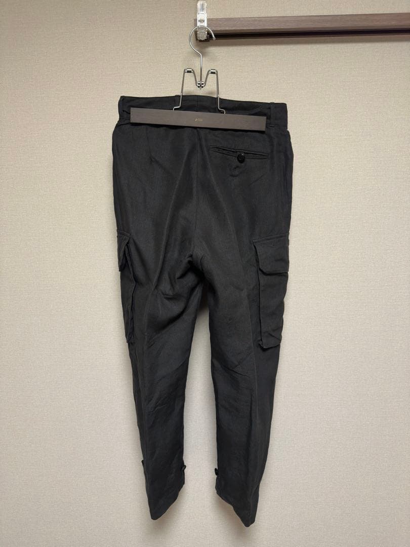 パンツ Rosenfort charcoal gray flamines linen