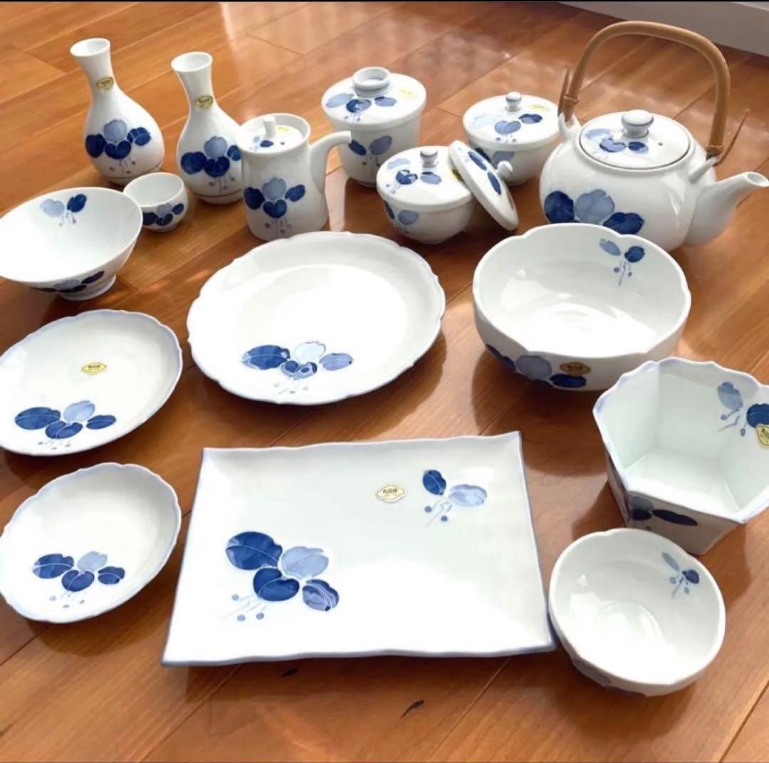 新品　有田焼　七郎右衛門　和食器　14種類　5客セット（全59個）