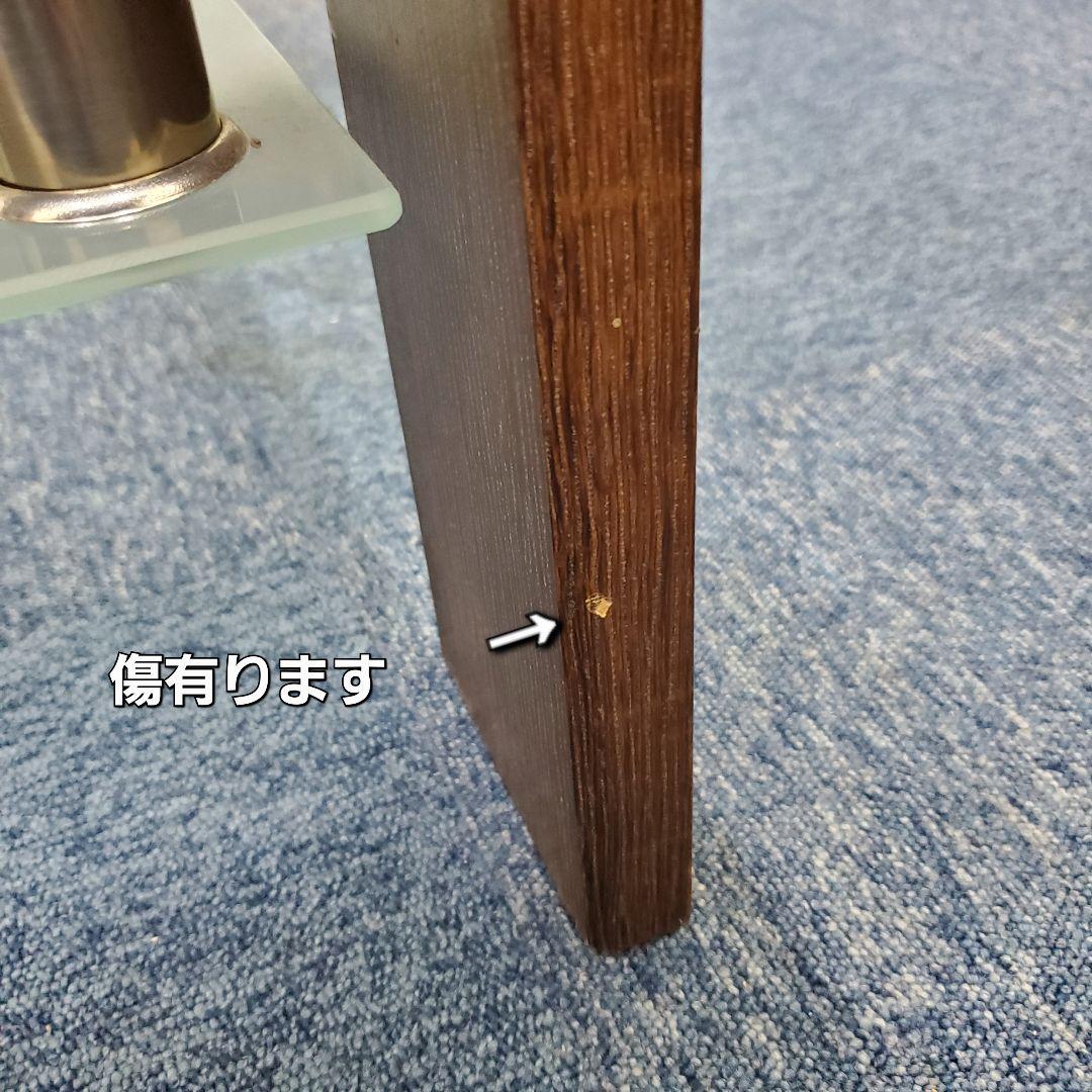 さとる　ガラステーブル 下部ガラス棚付き 　強化ガラス　ローテーブル