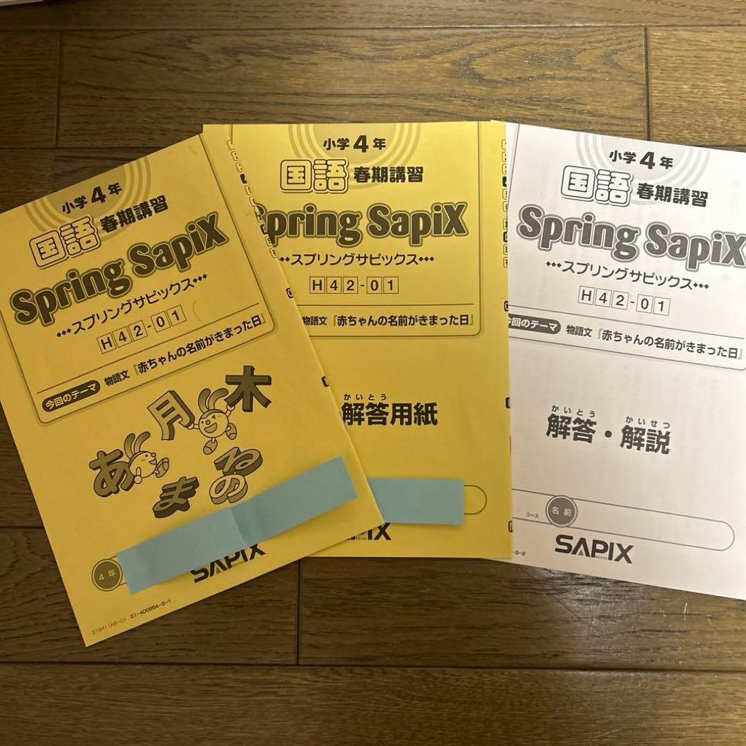 サピックス SAPIX 国語 テキスト 4年 フルセット 平常 春 夏 冬期講習