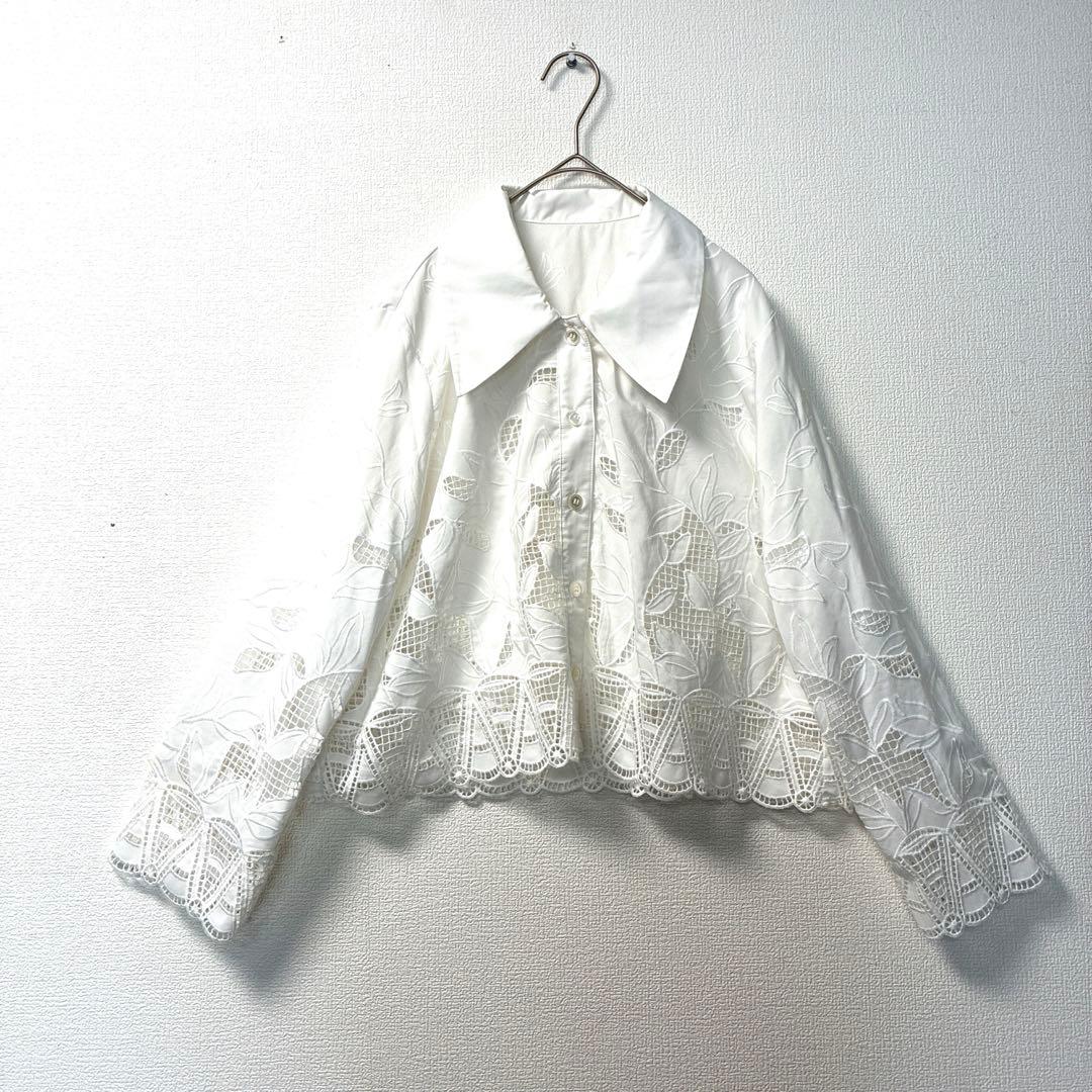 ADAM ET ROPÉ FEMM★新品エンブロイダリーレースシャツ刺繍レース