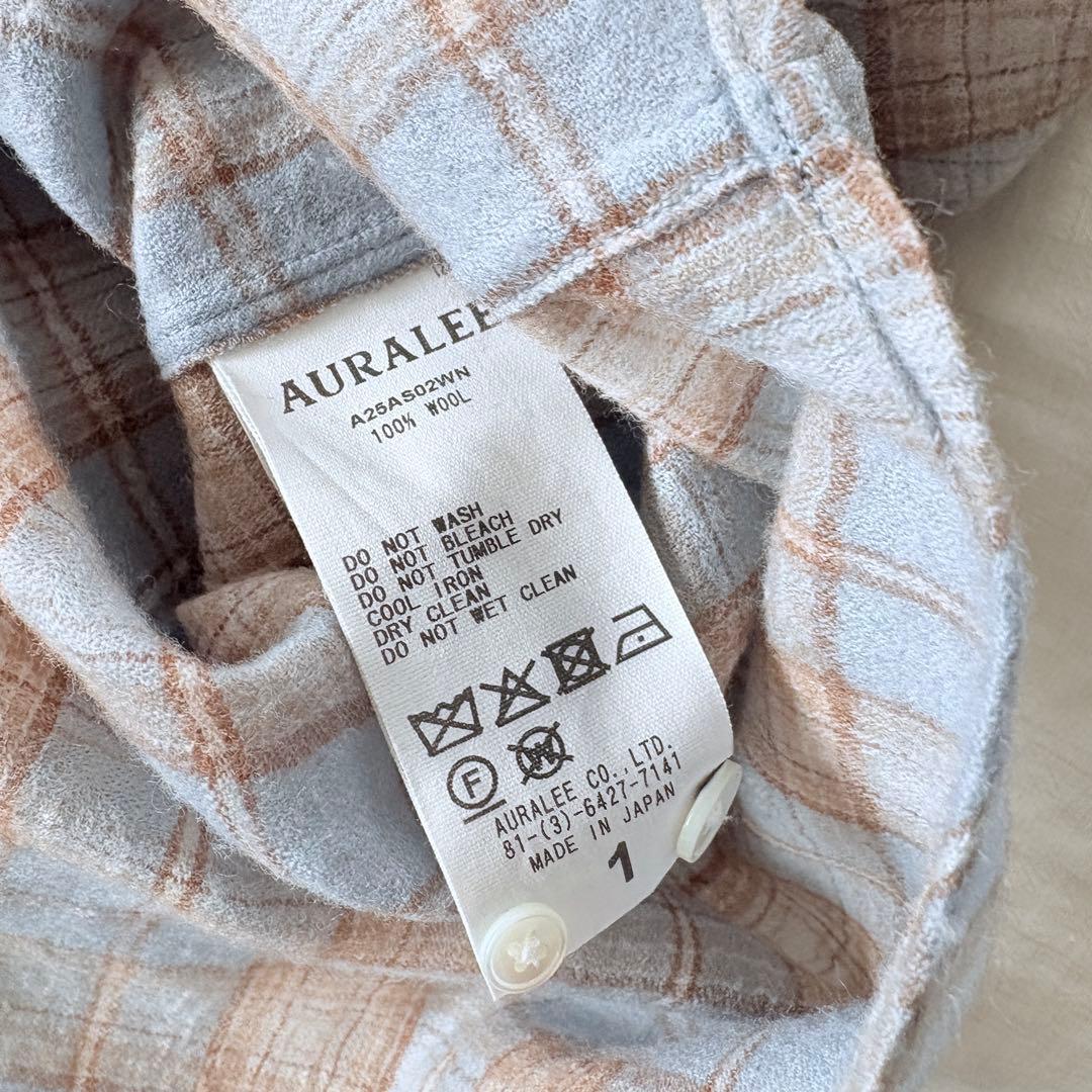 タグ付き　AURALEE 25AW AIRY WOOL CHECK SHIRT