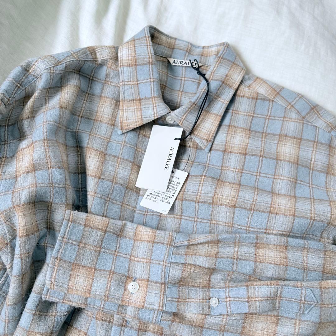 タグ付き　AURALEE 25AW AIRY WOOL CHECK SHIRT