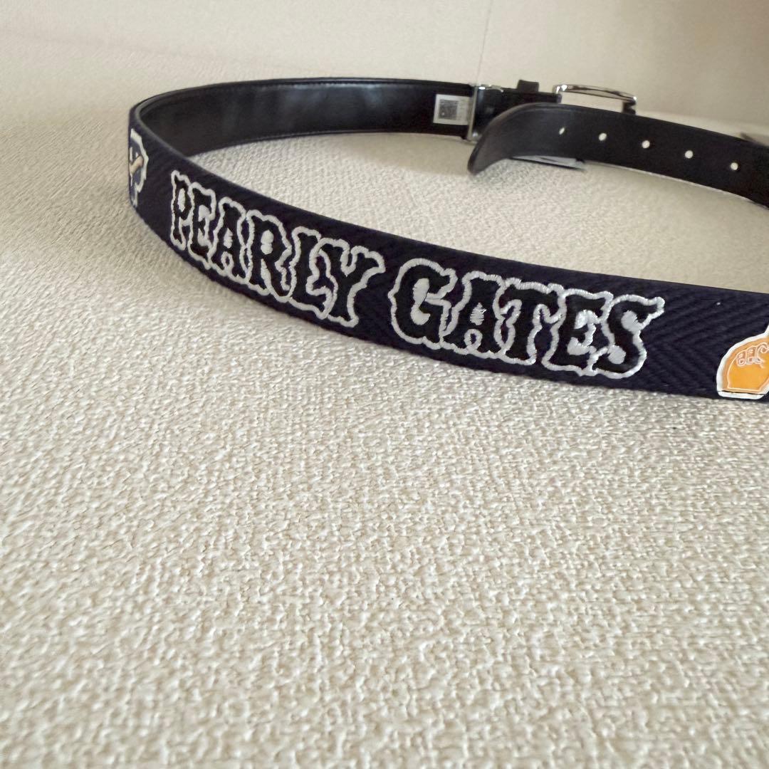 パーリーゲイツ　ベースボールワッペン ロゴ刺繍テープベルト　メンズ　ネイビー