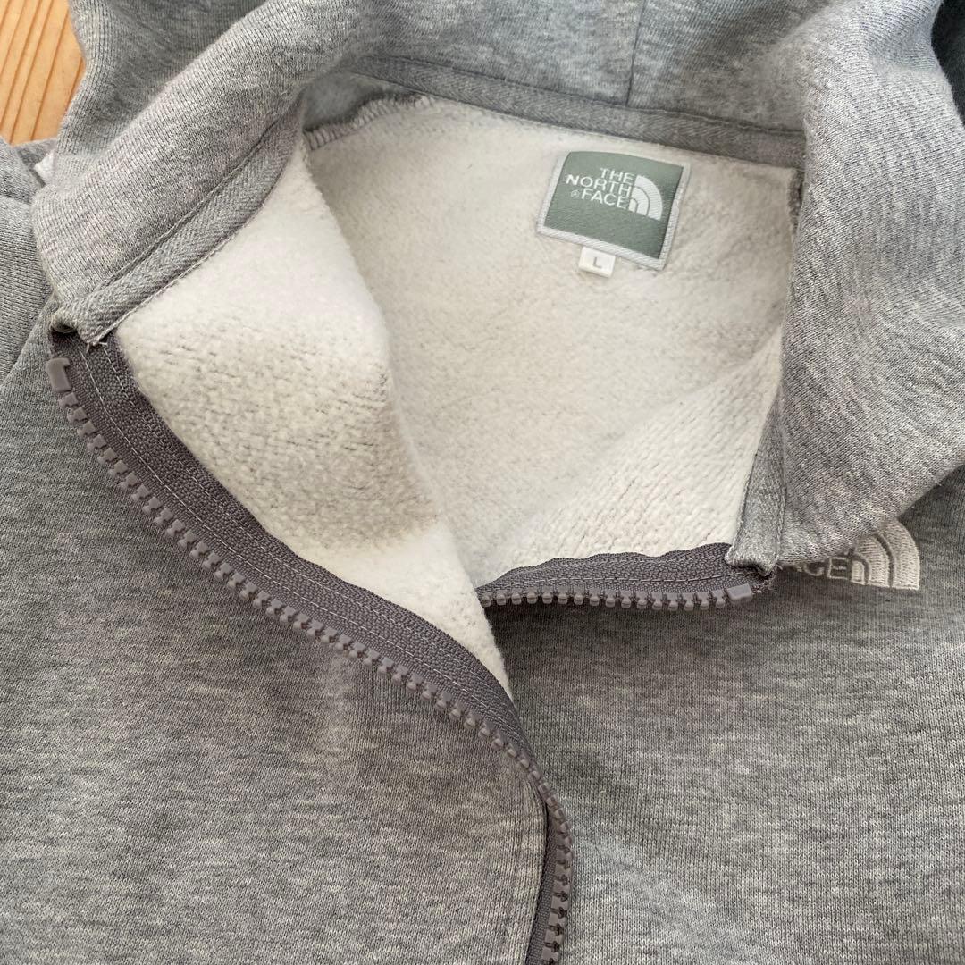 THE NORTH FACE ジップアップパーカー フードロゴ　Ｌ　グレー