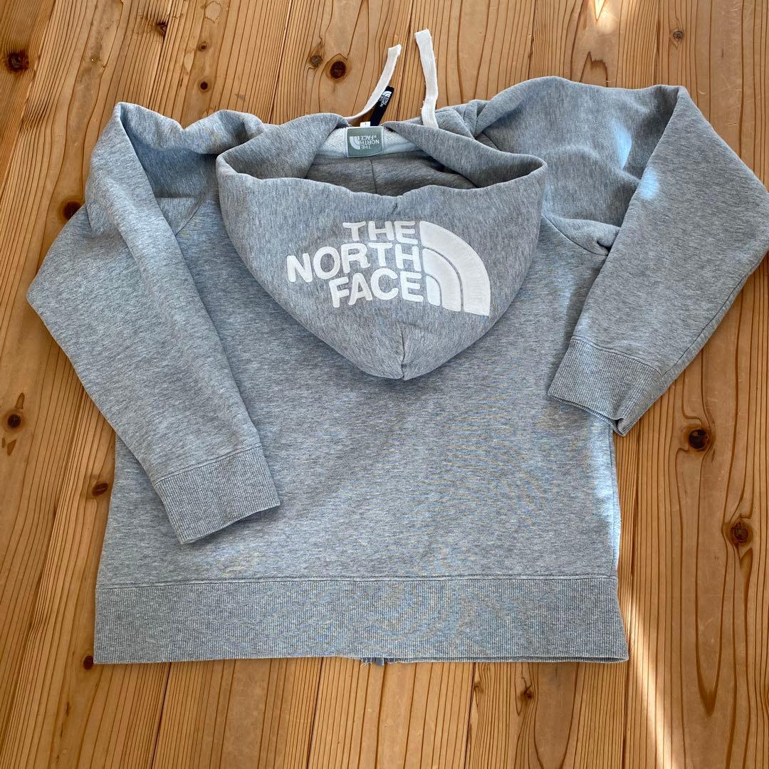THE NORTH FACE ジップアップパーカー フードロゴ　Ｌ　グレー