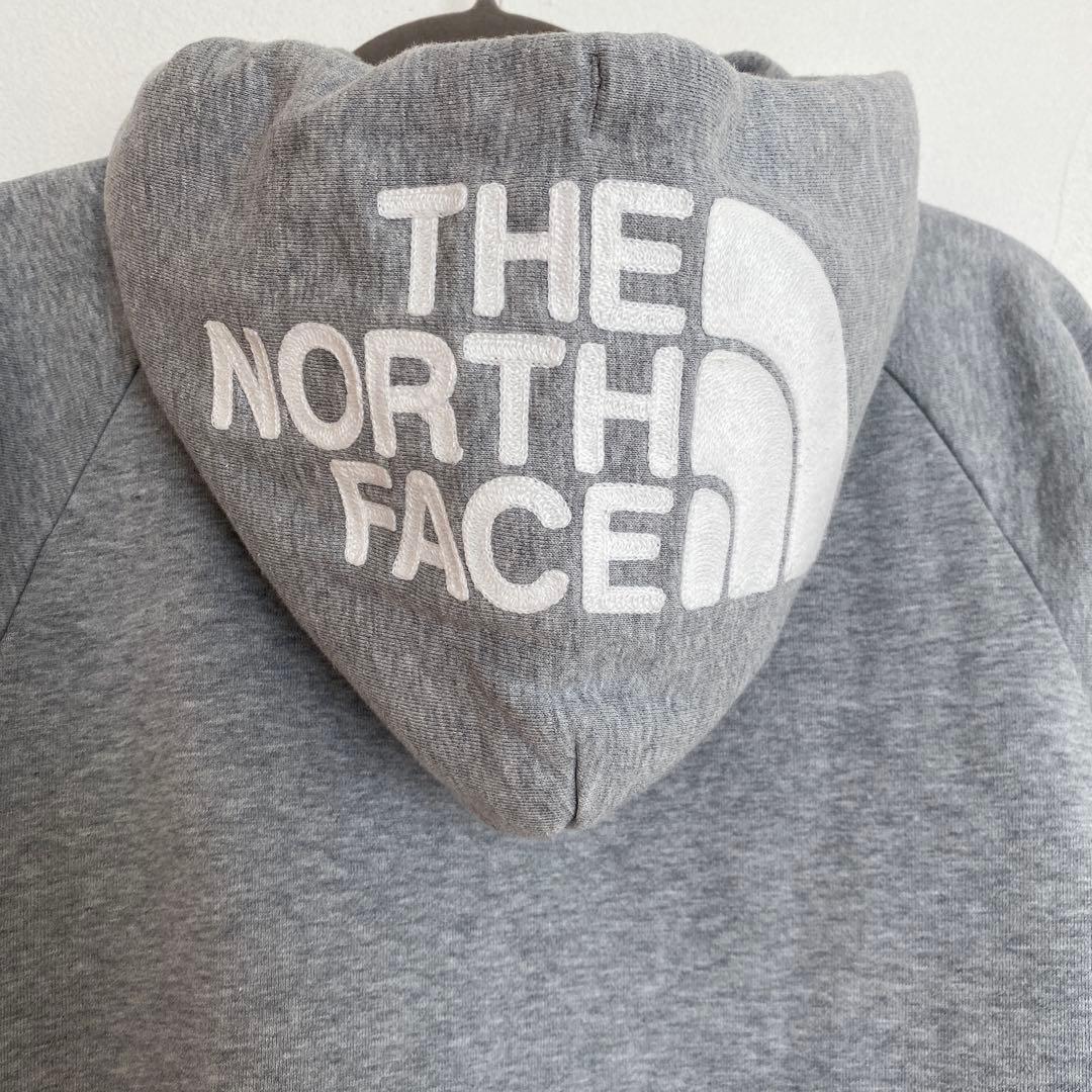 THE NORTH FACE ジップアップパーカー フードロゴ　Ｌ　グレー