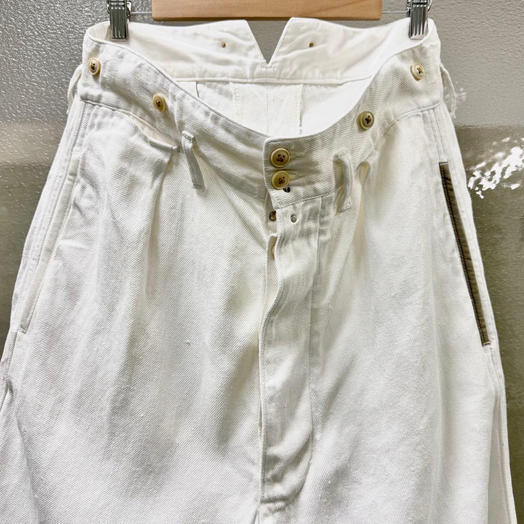 Nigel Cabourn ワークパンツリペアフィニッシュ-ヘンプデニム34白