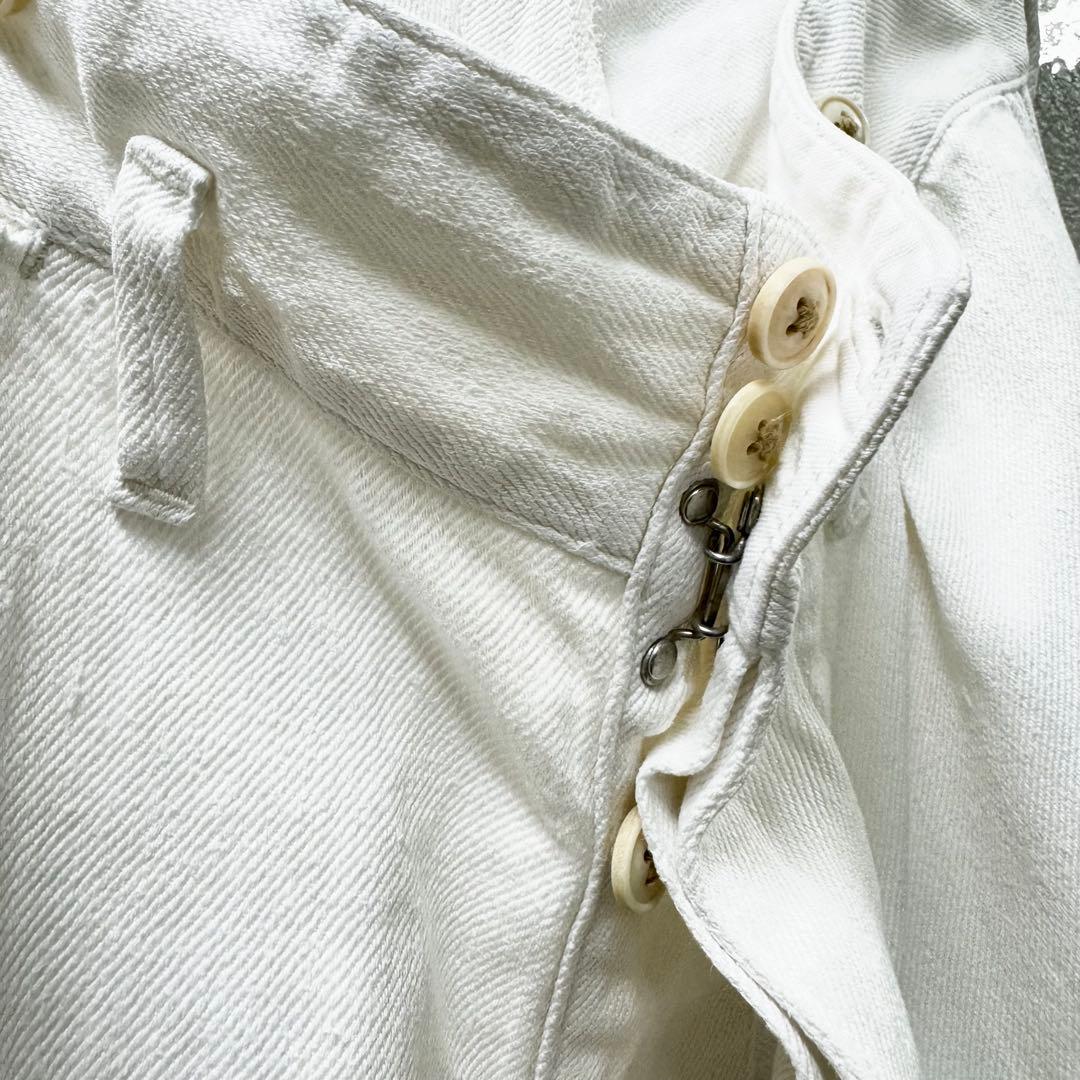 Nigel Cabourn ワークパンツリペアフィニッシュ-ヘンプデニム34白