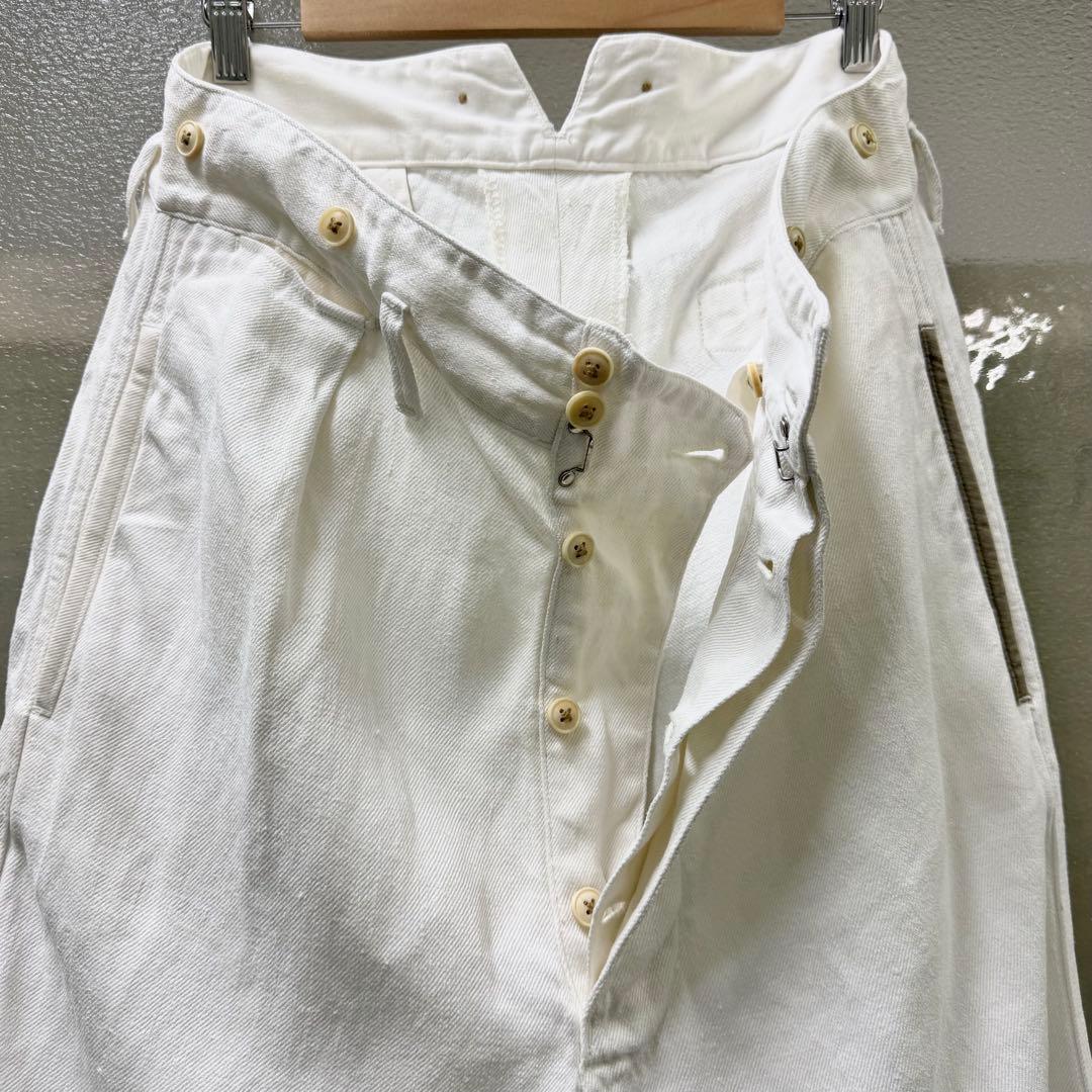 Nigel Cabourn ワークパンツリペアフィニッシュ-ヘンプデニム34白