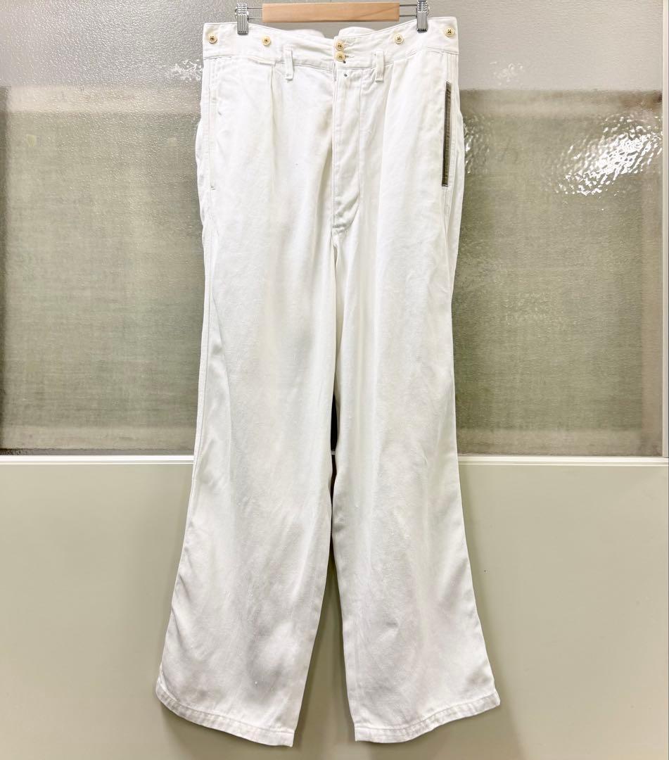 Nigel Cabourn ワークパンツリペアフィニッシュ-ヘンプデニム34白