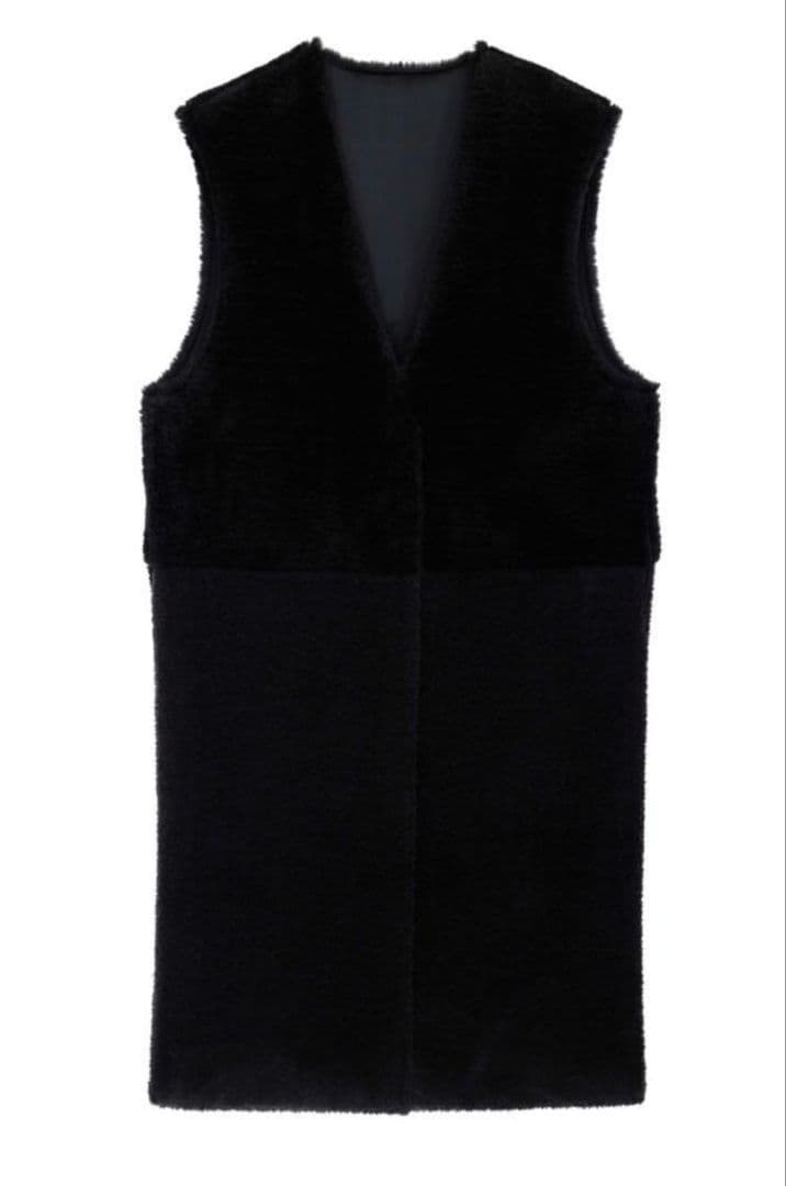 Ameri　FABRIC BLOCKING LONG BOA VEST