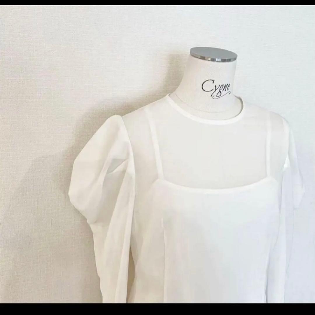 cygne シアートップス Marion ホワイト S ブラウス