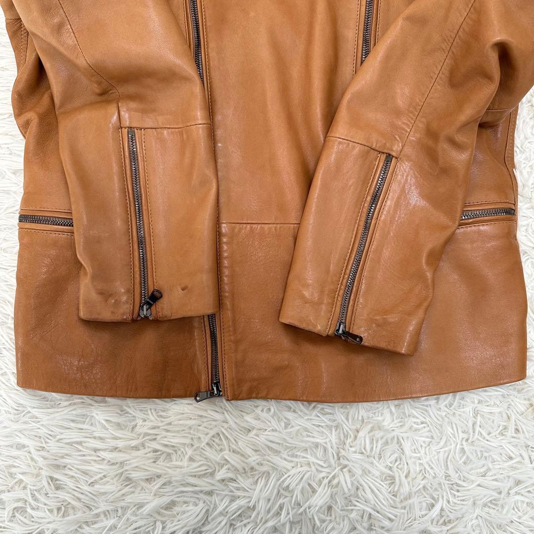 【EMMETI】エンメティ 50 L ラムレザージャケット セミダブル ブラウン