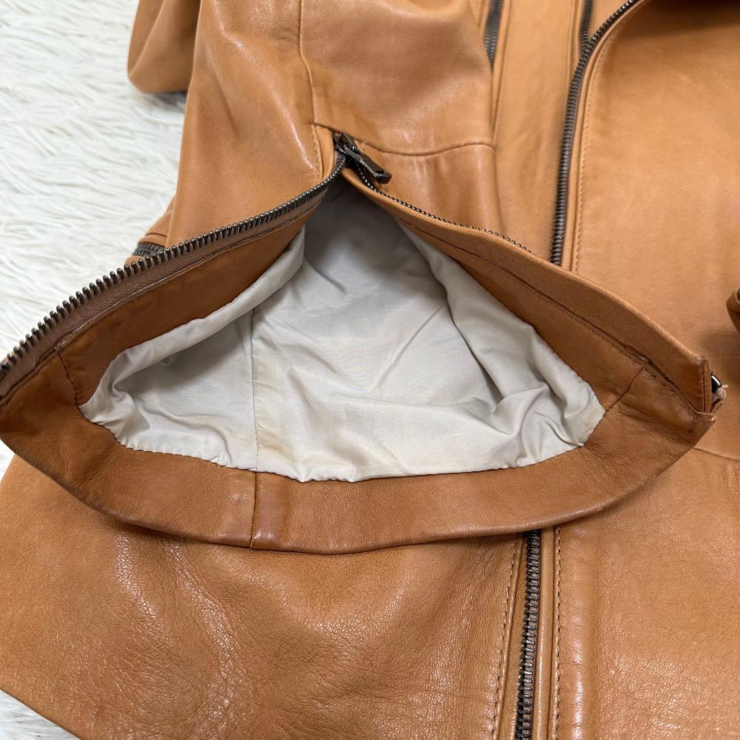 【EMMETI】エンメティ 50 L ラムレザージャケット セミダブル ブラウン