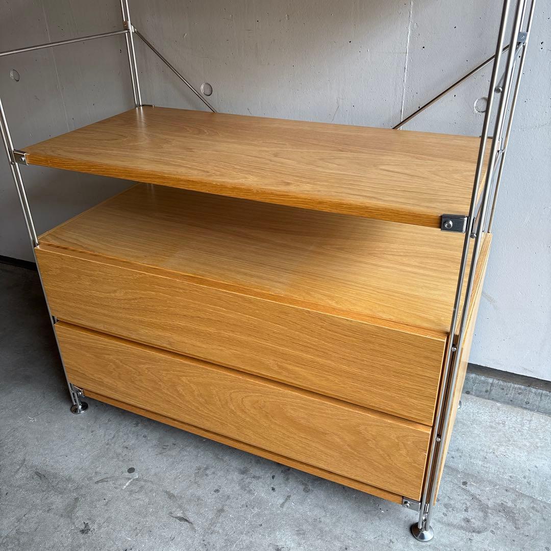 美品★無印ステンレスユニットシェルフ・カップボード・引出しセット 小棚付