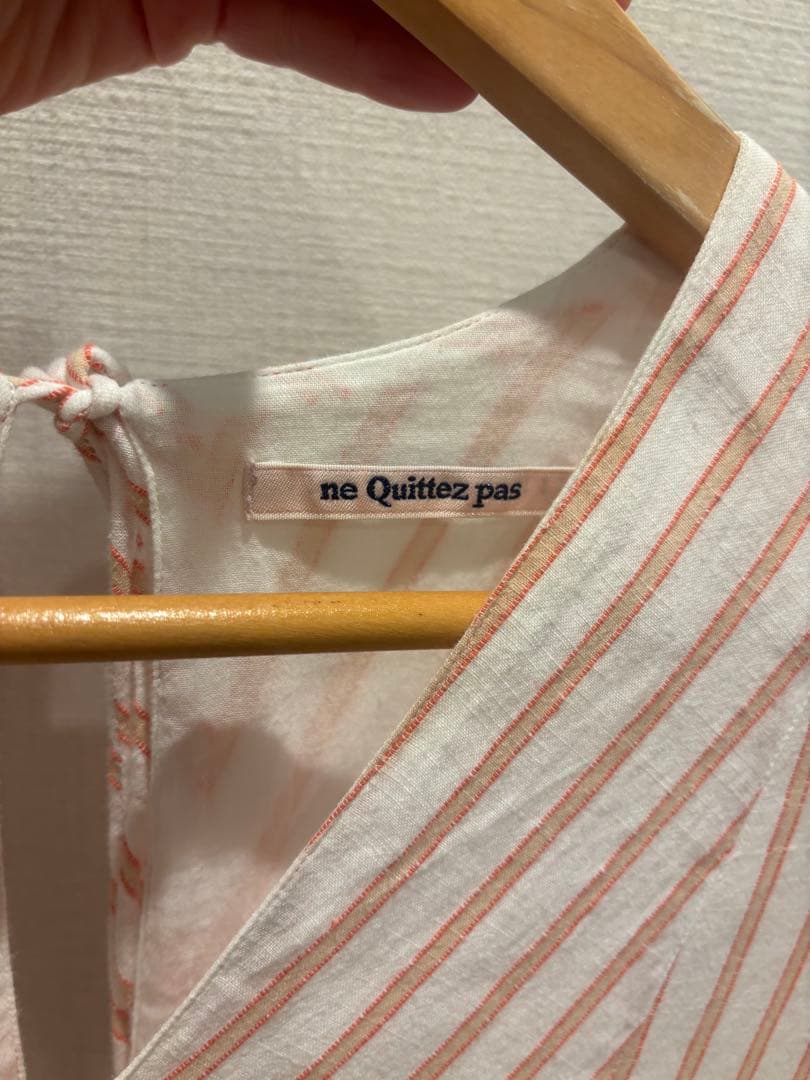ne Quittez pas ストライプ長袖ワンピース