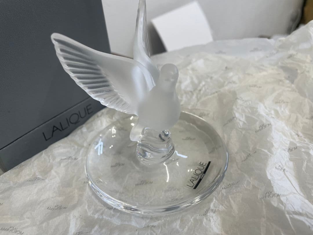 LALIQUE 鳩　リングトレイ　置物　小物入れ