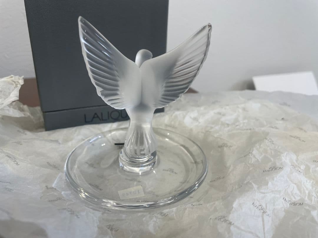 LALIQUE 鳩　リングトレイ　置物　小物入れ