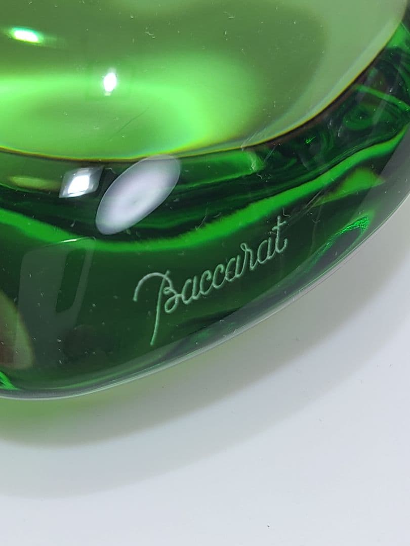 Baccarat ハート型 ペーパーウェイト　バカラ　　　　　グリーン