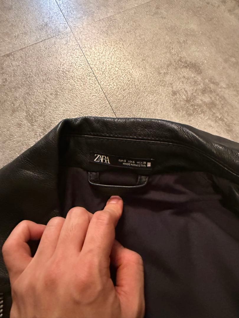 ZARA 完売品 本革 レザージャケット ダブルライダース 黒 ブラック