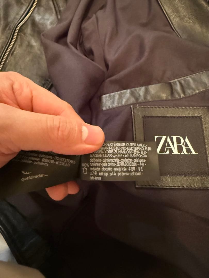 ZARA 完売品 本革 レザージャケット ダブルライダース 黒 ブラック