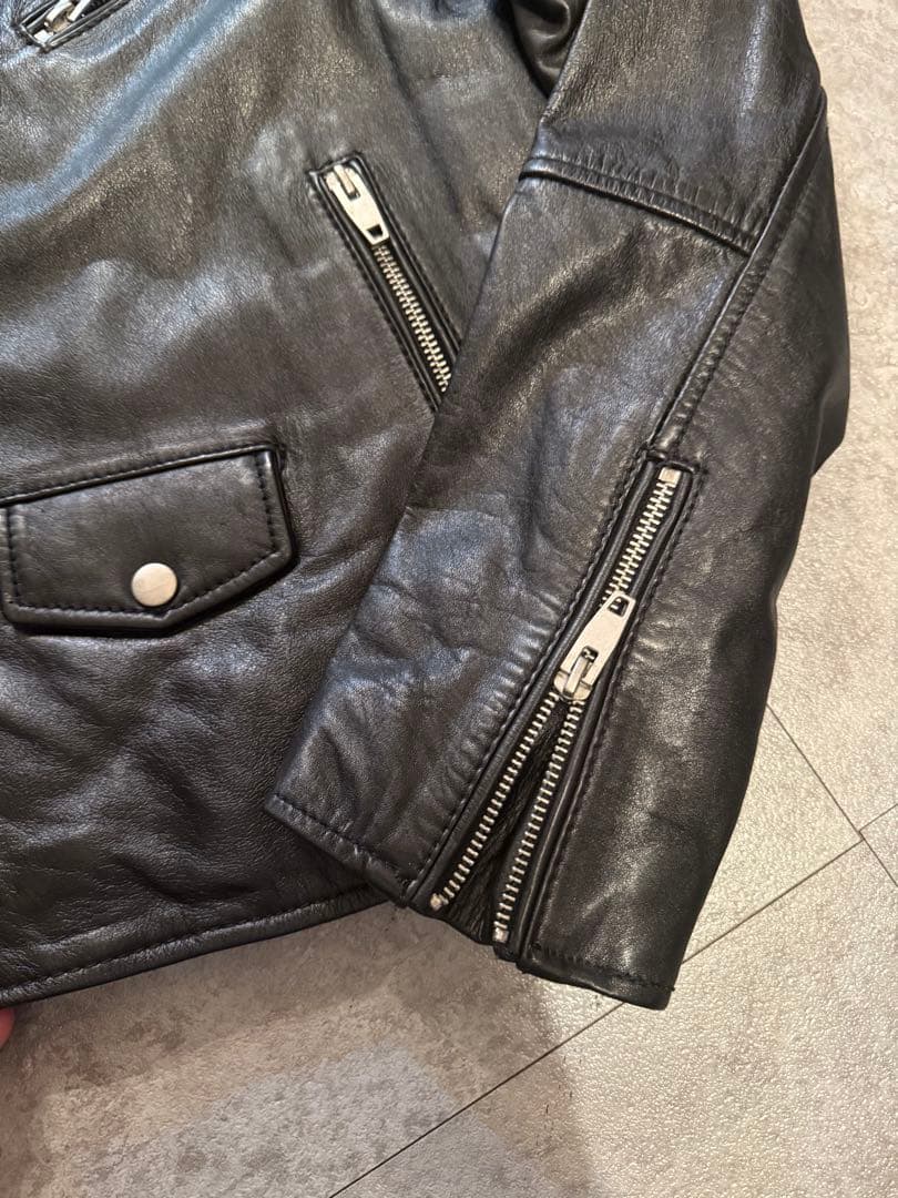 ZARA 完売品 本革 レザージャケット ダブルライダース 黒 ブラック