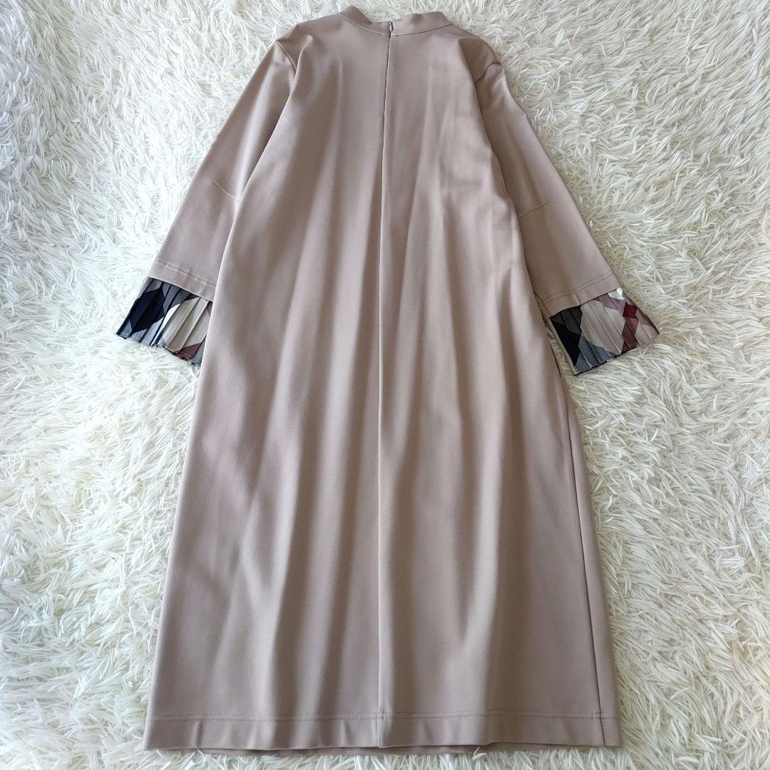 【美品】ブルーレーベル ベージュ ロングワンピース チェック プリーツ 38