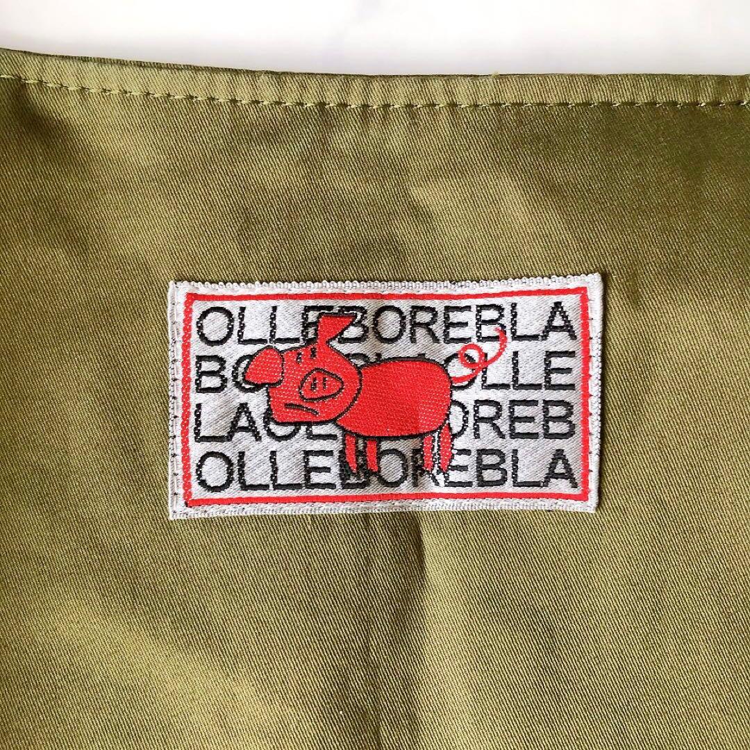 アルベロベロ オレボレブラ ストレッチ ノーカラーコート ぶたさん 刺繍