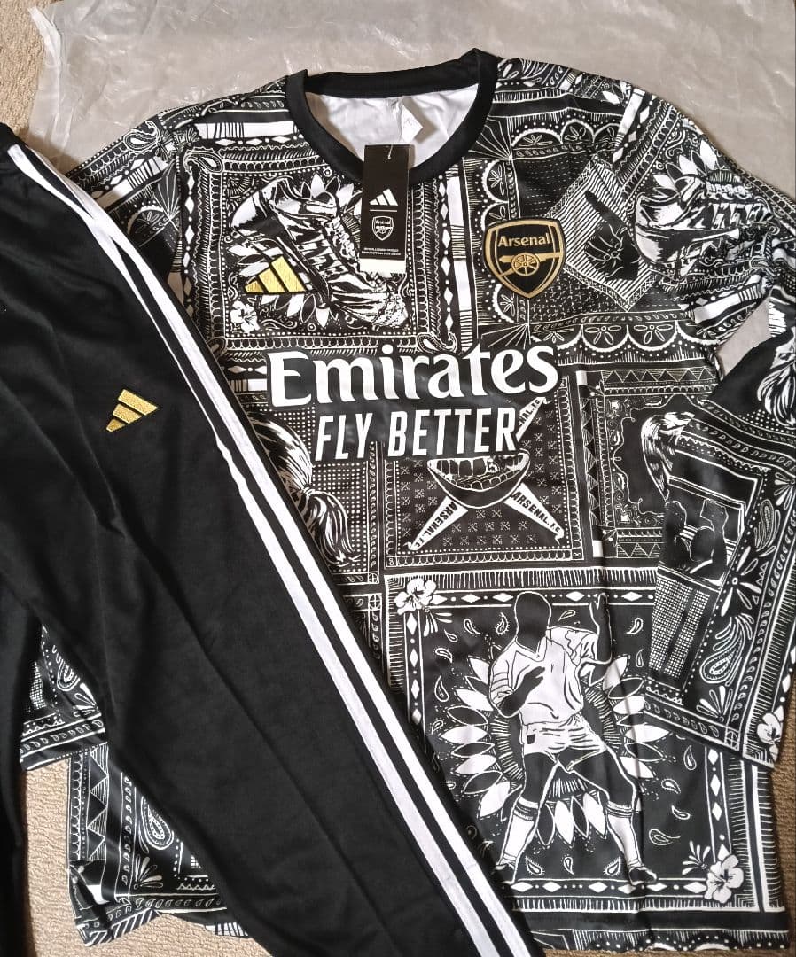 アーセナル プレマッチユニフォームadidas 長袖 Sサイズ