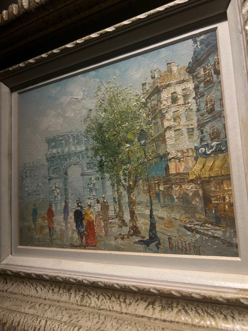 他の方発送×肉筆油彩画　【Paris】　直筆サインあり