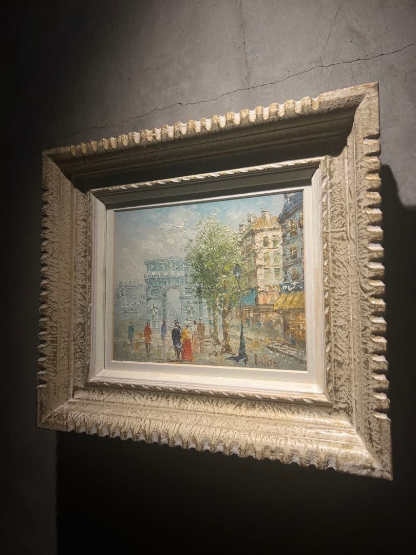 他の方発送×肉筆油彩画　【Paris】　直筆サインあり