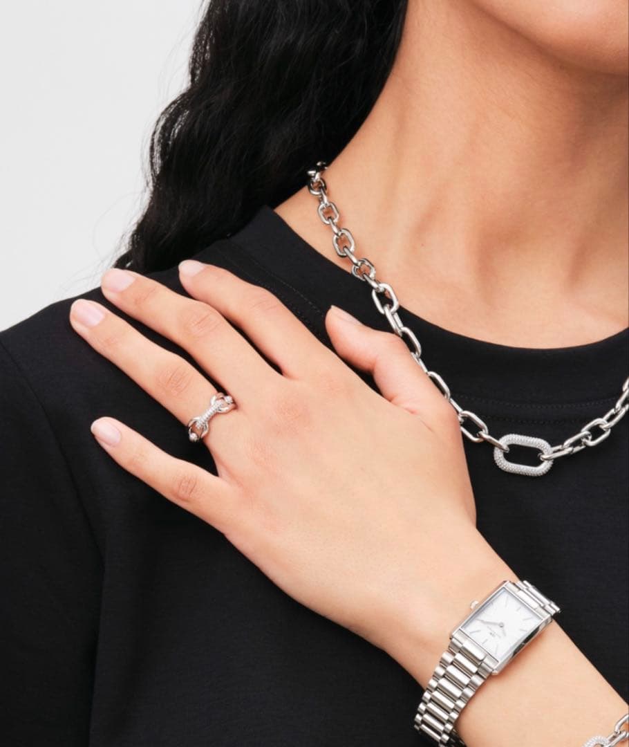 【ほぼ新品】ダニエル ウェリントンCRYSTAL LINK RING シルバー