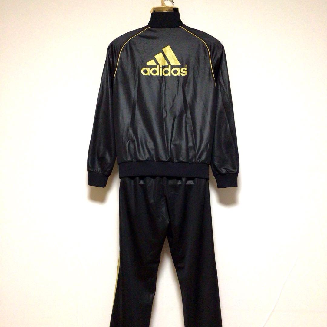 adidas セットアップジャージ 上下セット 黒金 M