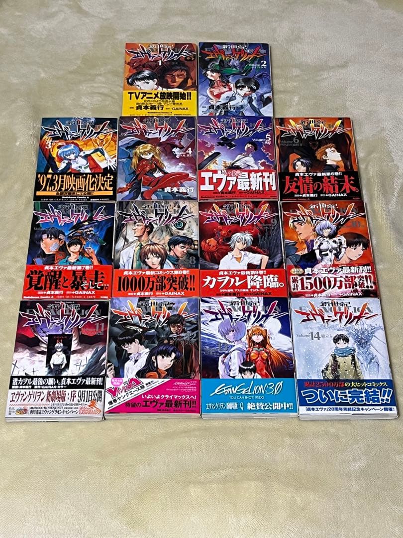 新世紀エヴァンゲリオン　1〜14巻　全巻セット　全巻初版　ほぼ帯付き
