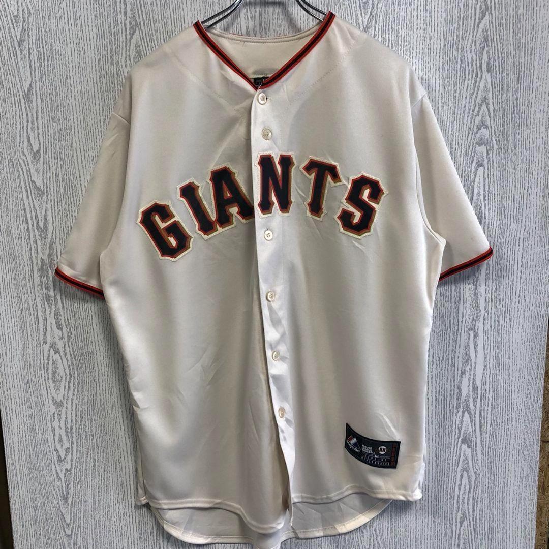 MLB マジェスティック　半袖　ゲームシャツ　メジャー　刺繍ロゴ　ジャイアンツ