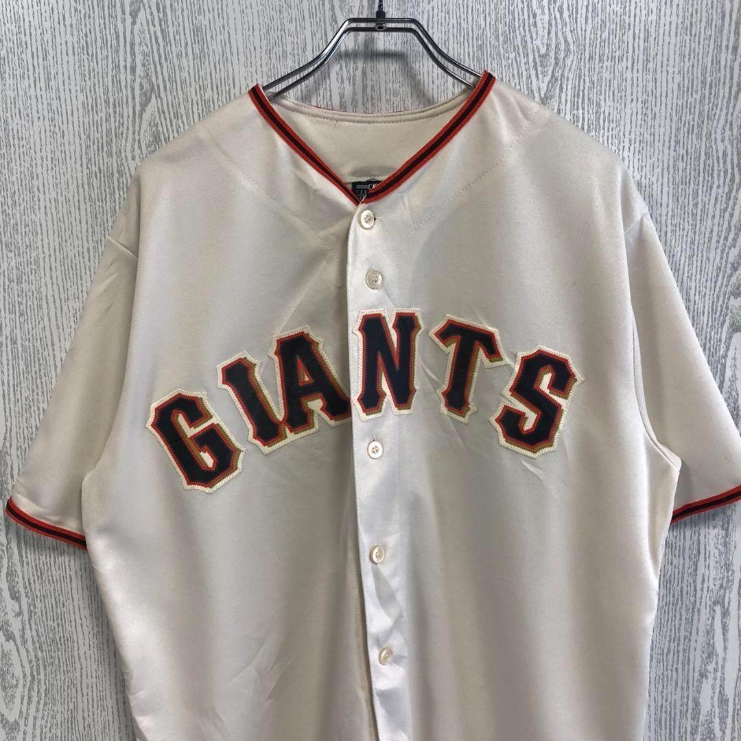MLB マジェスティック　半袖　ゲームシャツ　メジャー　刺繍ロゴ　ジャイアンツ