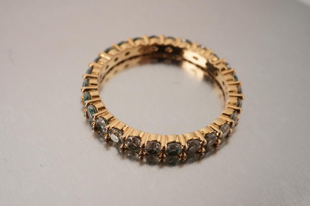 SWAROVSKI スワロフスキー リング58 ゴールド クリアストーン一面装飾