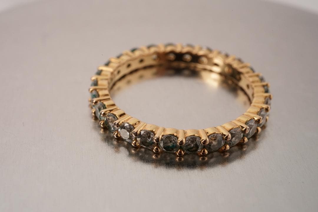 SWAROVSKI スワロフスキー リング58 ゴールド クリアストーン一面装飾