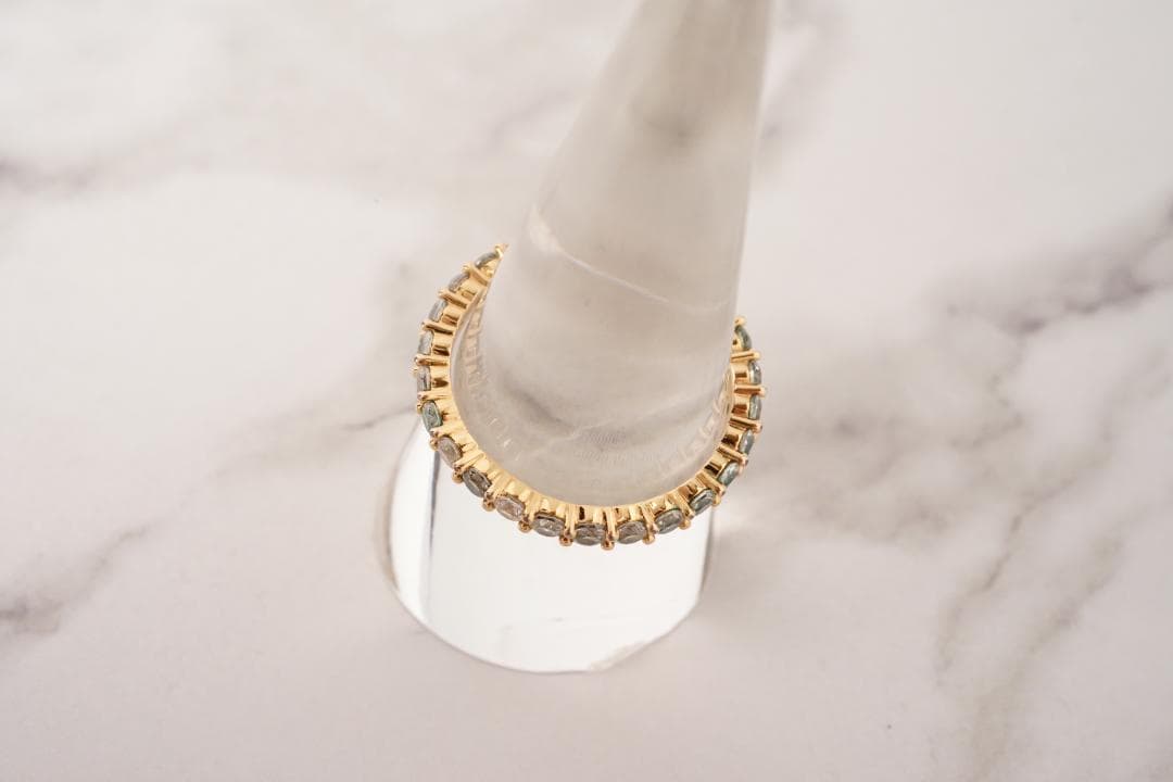 SWAROVSKI スワロフスキー リング58 ゴールド クリアストーン一面装飾