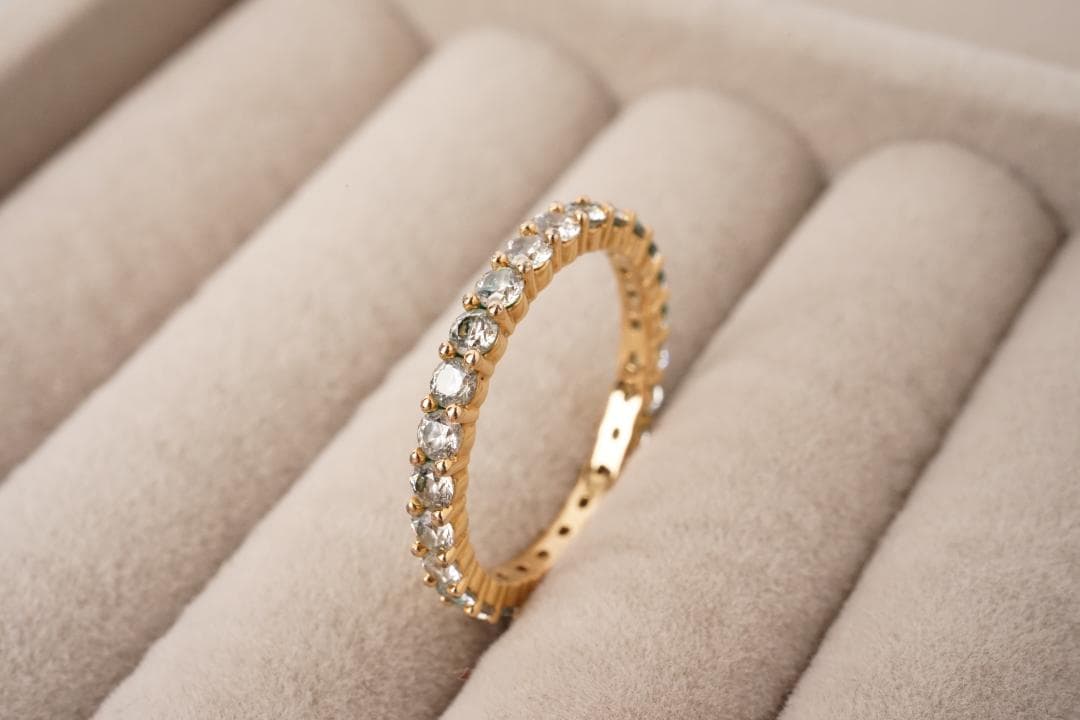 SWAROVSKI スワロフスキー リング58 ゴールド クリアストーン一面装飾