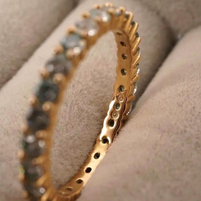 SWAROVSKI スワロフスキー リング58 ゴールド クリアストーン一面装飾