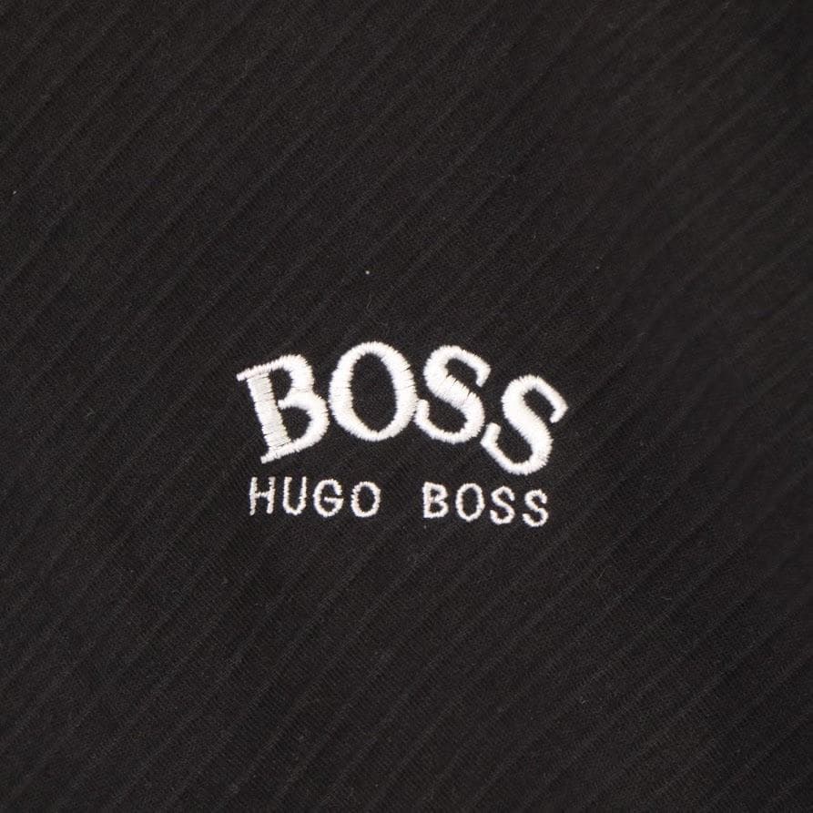 【美品】HUGO BOSS ゴルフウェア ロゴ刺繍 長袖Tシャツ 黒　L　メンズ