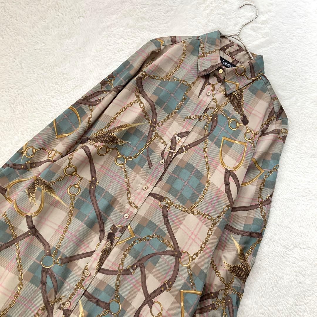 【新品タグ付】LAUREN RALPH LAUREN チェーン柄シャツワンピース