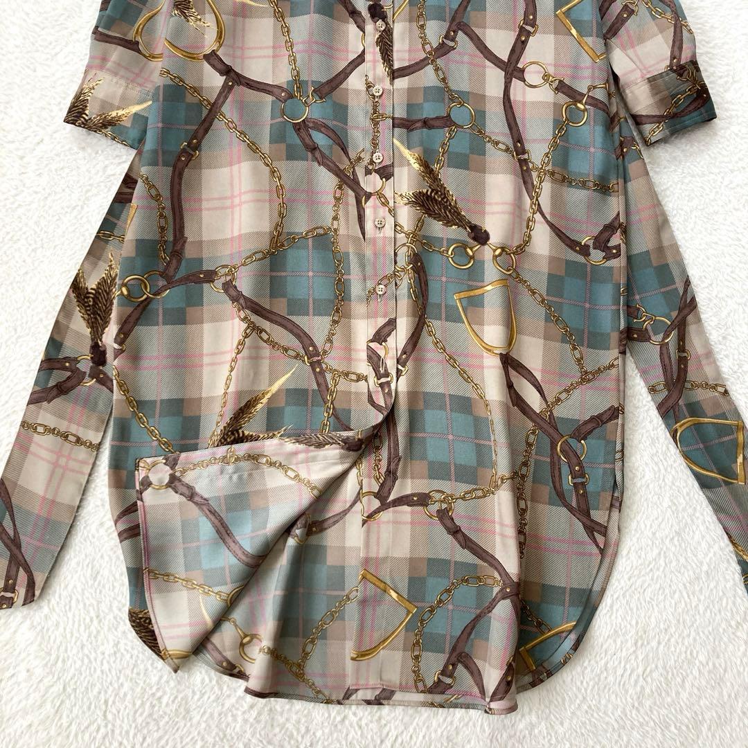 【新品タグ付】LAUREN RALPH LAUREN チェーン柄シャツワンピース
