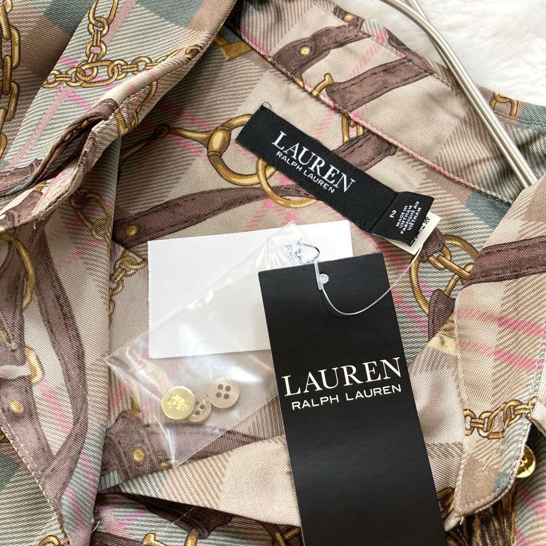 【新品タグ付】LAUREN RALPH LAUREN チェーン柄シャツワンピース
