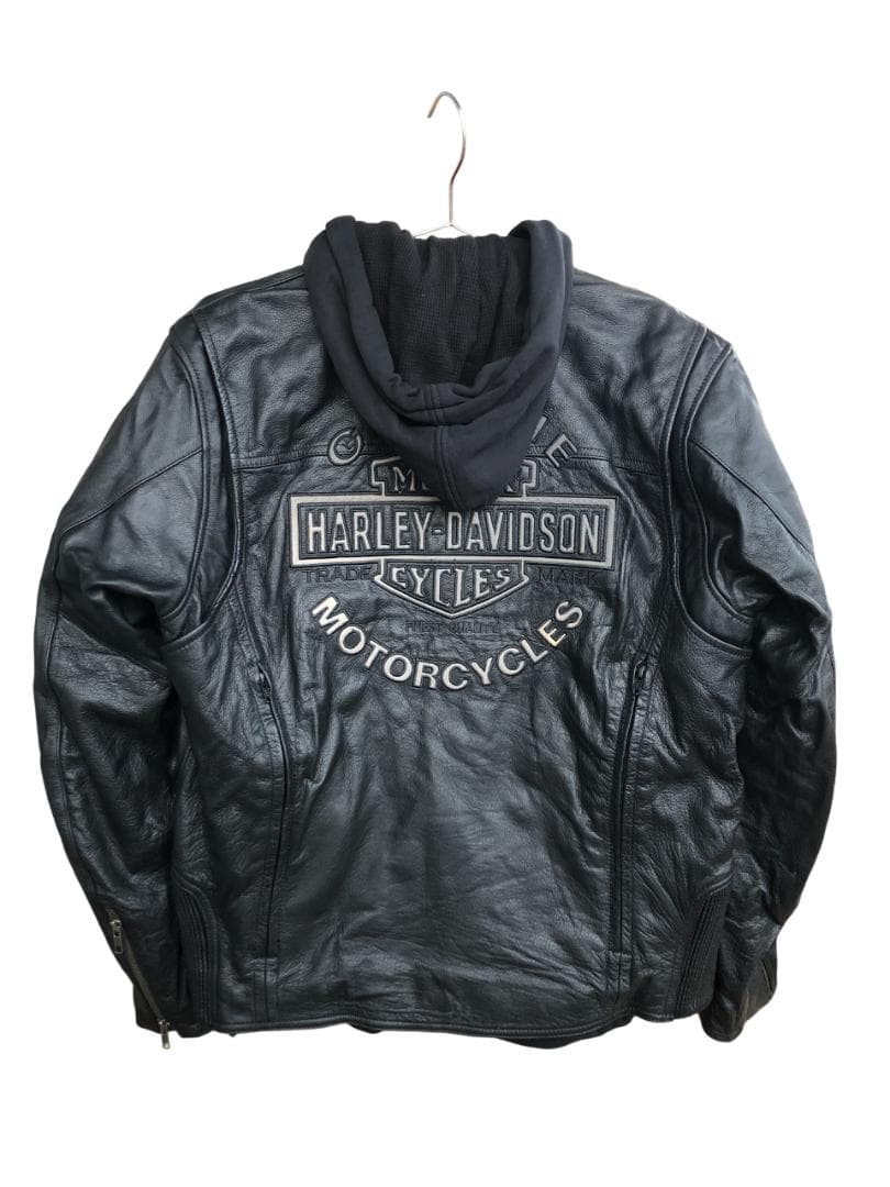 新品 Harley-Davidson フード付きライダースレザージャケット L