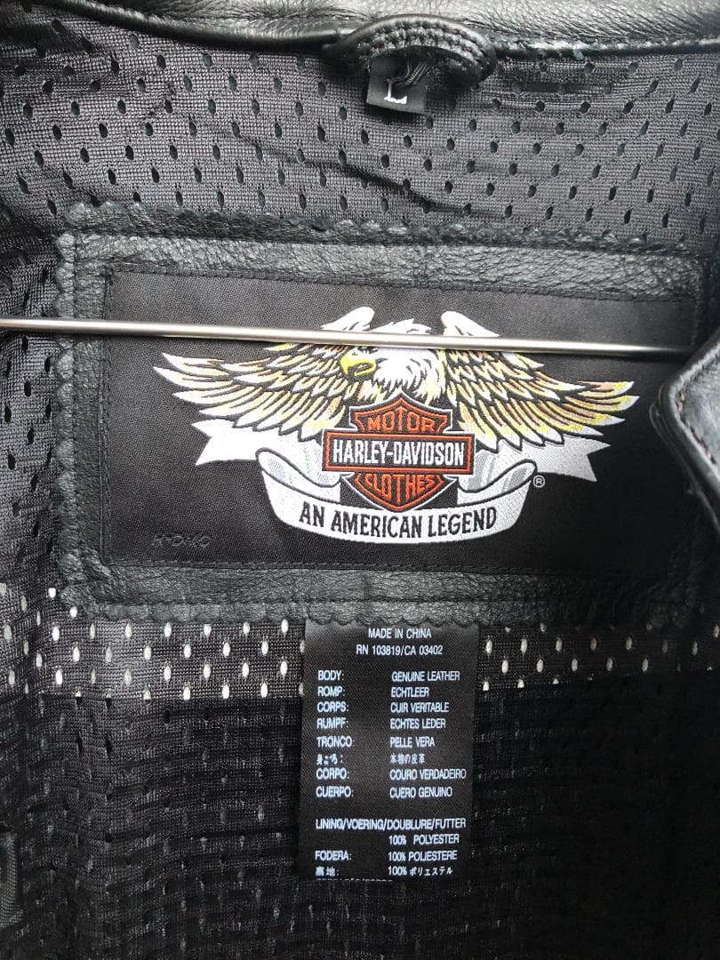 新品 Harley-Davidson フード付きライダースレザージャケット L